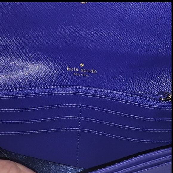 Kate Spade Liana Monster Purple Leather Clutch Wallet NWT Retail $278 - Picture 4 of 16